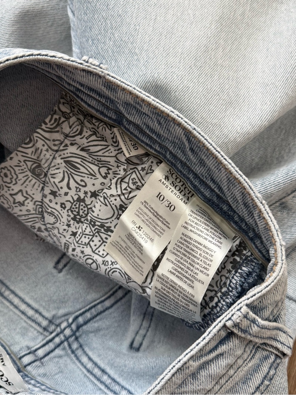 Scotch & Soda Light Blue Relaxed barrel Jeans size 10/30 - Picture 4 of 4
